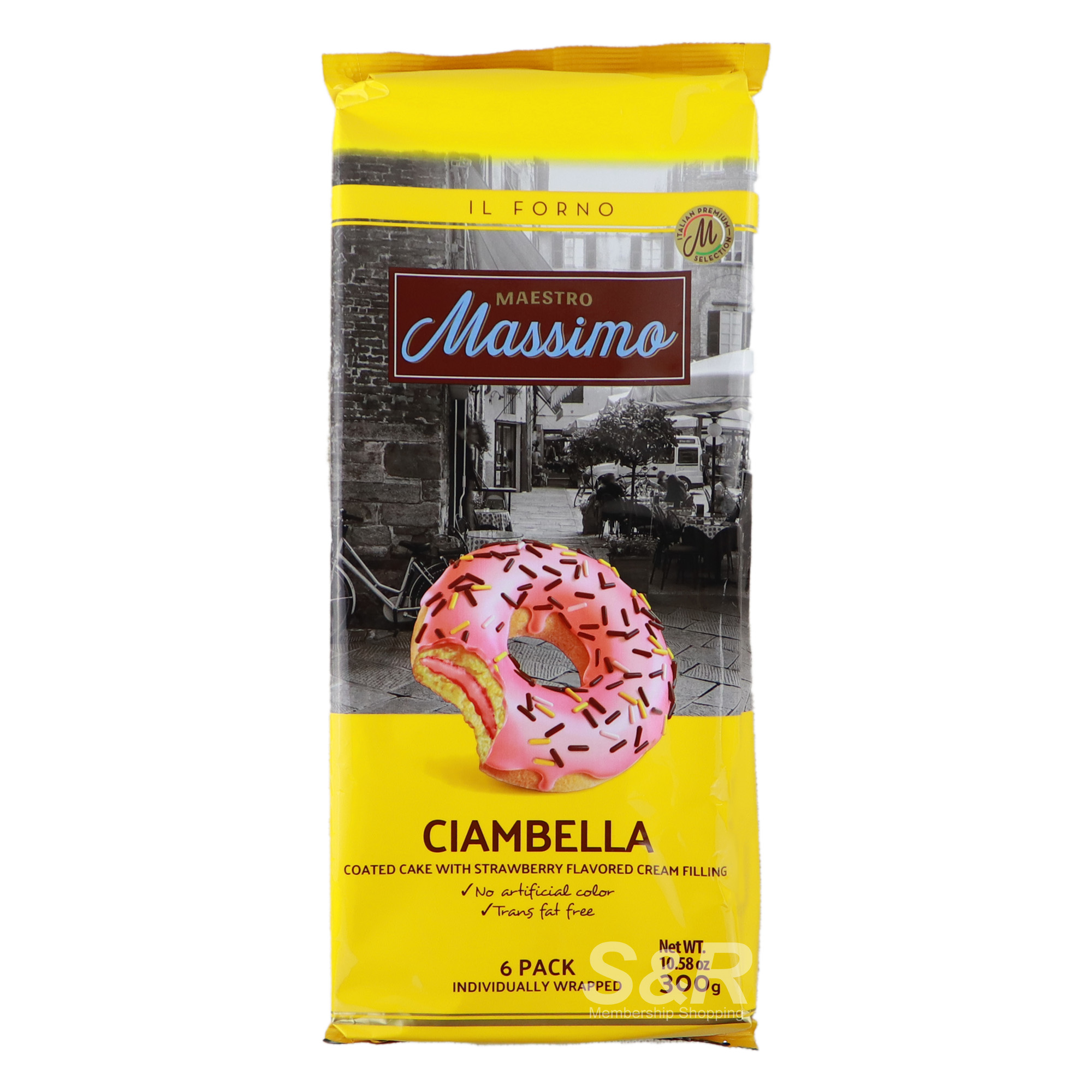 Maestro Massimo Ciambella Coated Cake with Strawberry Flavored Cream Filling 300g